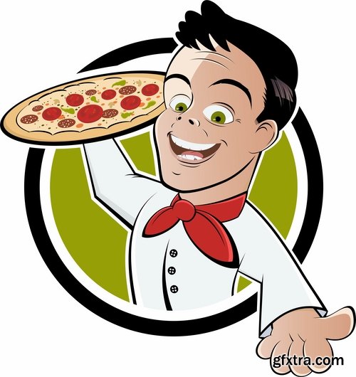 Collection of vector picture cartoon character chef cooking 25 Eps