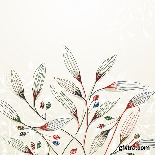 Collection of vector floral background picture ornament calligraphic elements #2-25 Eps