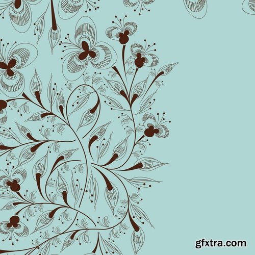 Collection of vector floral background picture ornament calligraphic elements #2-25 Eps