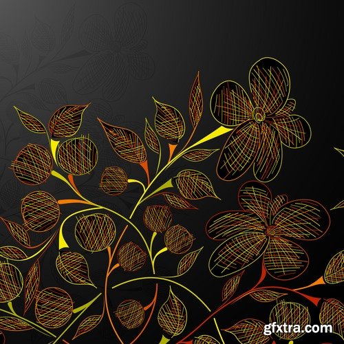 Collection of vector floral background picture ornament calligraphic elements #2-25 Eps