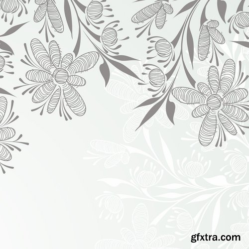 Collection of vector floral background picture ornament calligraphic elements #2-25 Eps