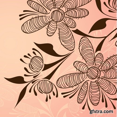 Collection of vector floral background picture ornament calligraphic elements #2-25 Eps