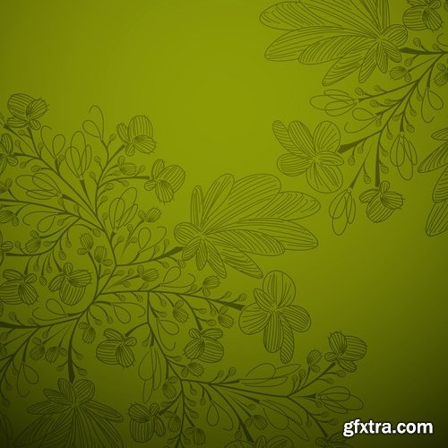 Collection of vector floral background picture ornament calligraphic elements #2-25 Eps