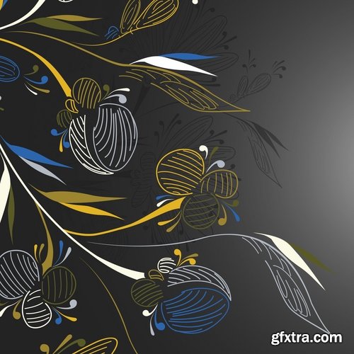 Collection of vector floral background picture ornament calligraphic elements #2-25 Eps