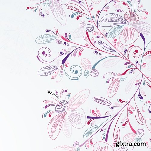 Collection of vector floral background picture ornament calligraphic elements #2-25 Eps