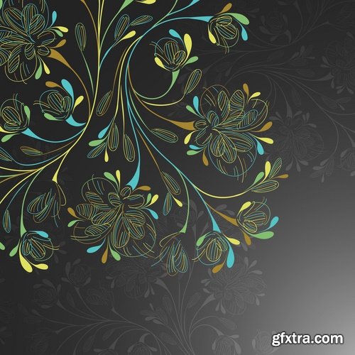 Collection of vector floral background picture ornament calligraphic elements #2-25 Eps