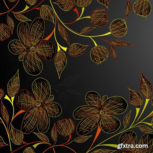 Collection of vector floral background picture ornament calligraphic elements #2-25 Eps