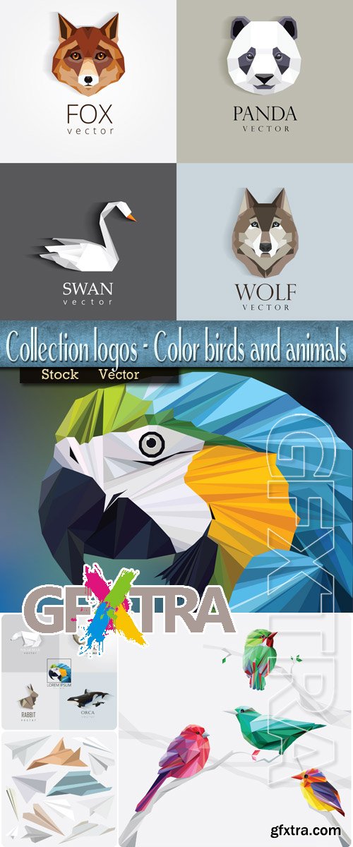 Collection logos - Color birds and animals