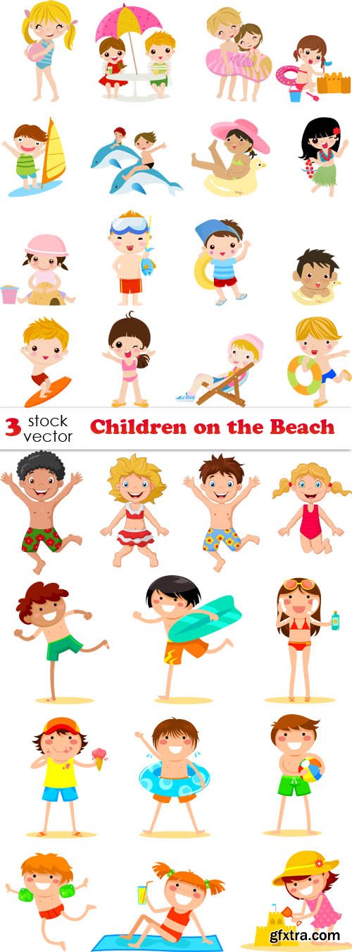 Vectors - Children on the Beach