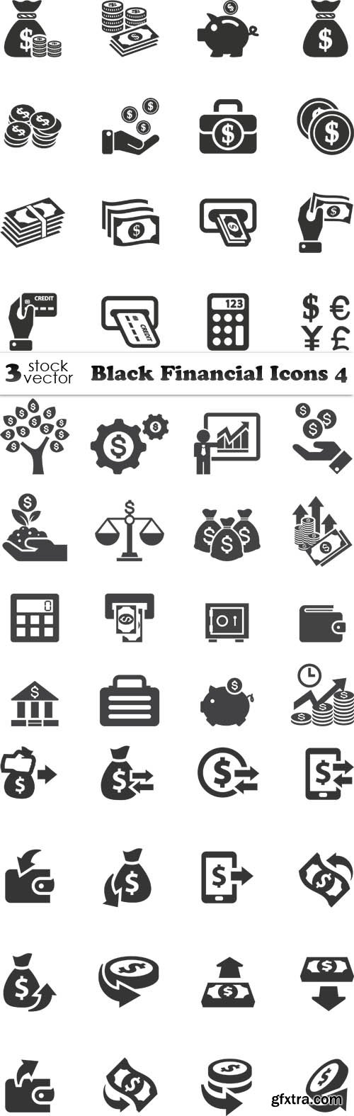 Vectors - Black Financial Icons 4