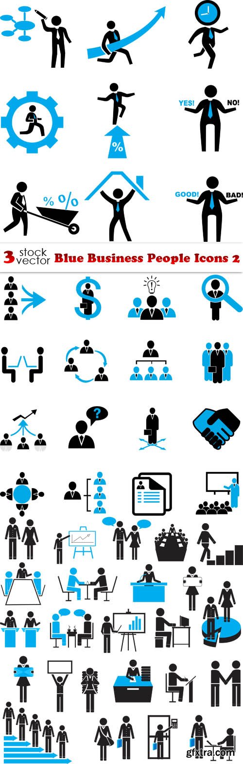 Vectors - Blue Business People Icons 2