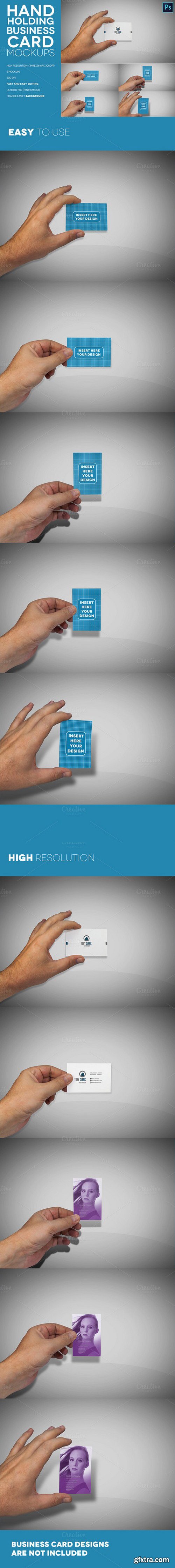 CM305404 - Hand Holding Business Card Mockups