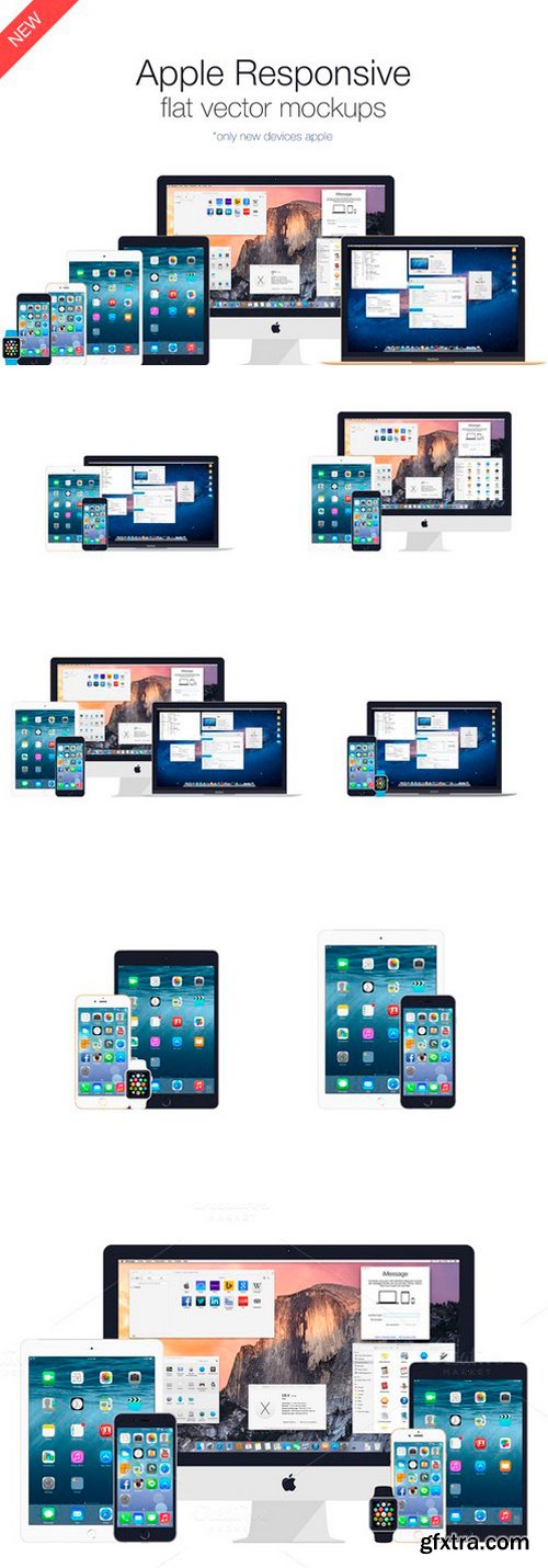 CM304618 - Apple Responsive Flat Vector Mockups