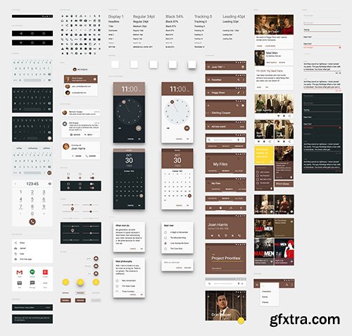 PSD Web Design - Sepia Material Design UI Kit