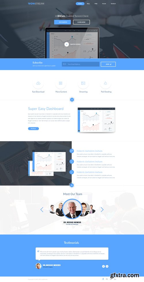 PSD Web Template - WOWStream - One Landing Page