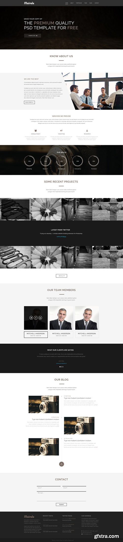 PSD Web Template - One Page Corporate Agency 2015