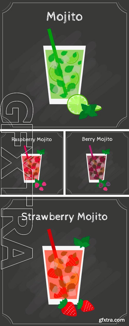 Stock Vectors - Mojito Drink. Element of menu on the blackboard