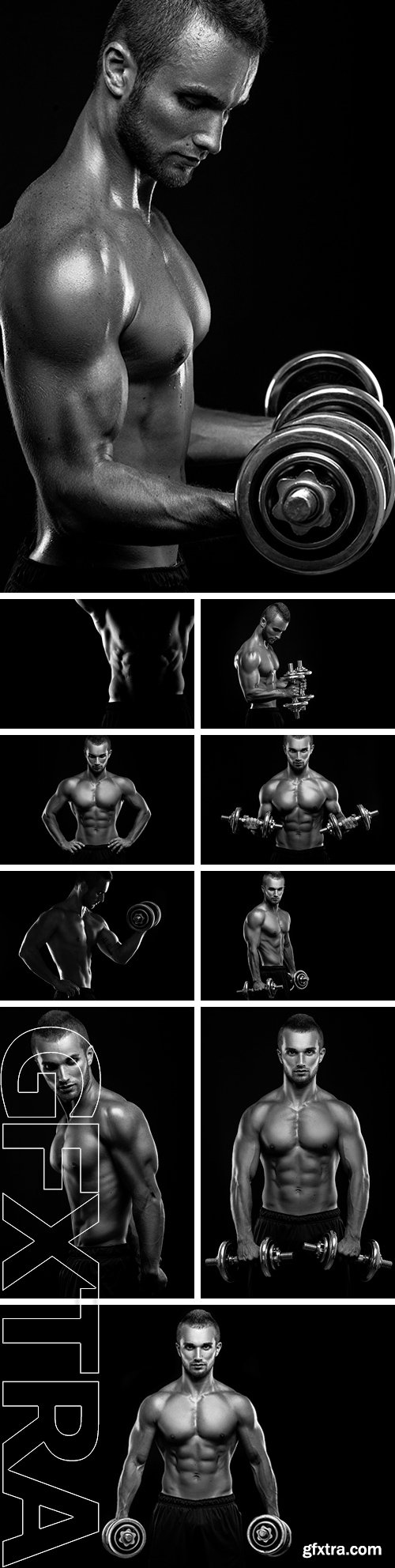 Stock Photos - Bodybuilder on a black background