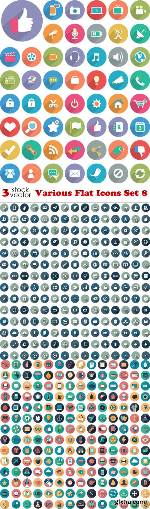 Vectors - Various Flat Icons Set 8