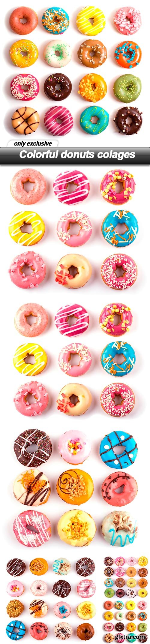 Colorful donuts colages - 6 UHQ JPEG