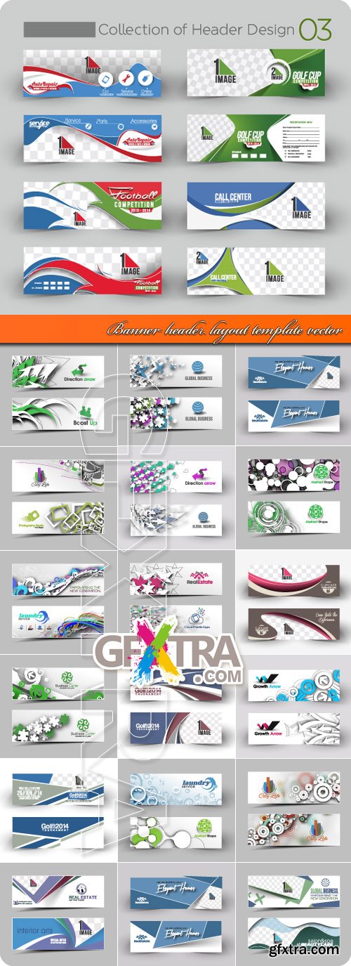 Banner header layout template vector