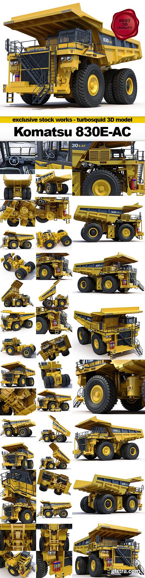 Turbosquid 3D Model: Mining dump truck Komatsu 830E-AC - $169