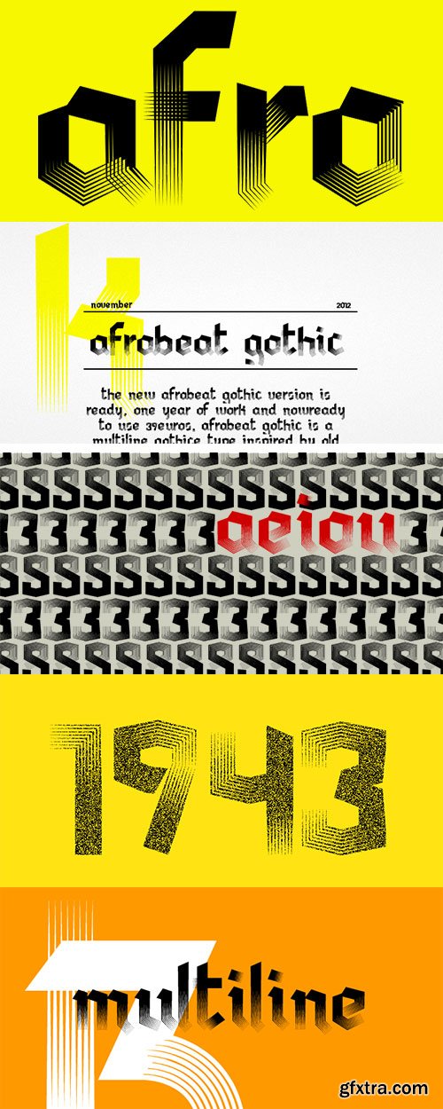 Afrobeat Gothic - Artistic Dynamic Typeface OTF $39