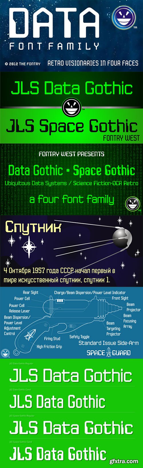 JLS Data Gothic - Retro Visionaries in Your Faces 4xOTF $25