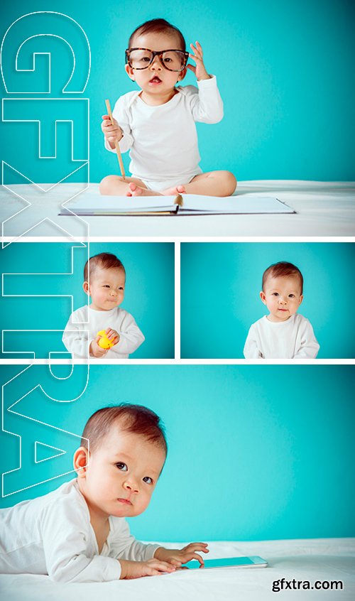 Stock Photos - Infant child crawl, new family and love concept