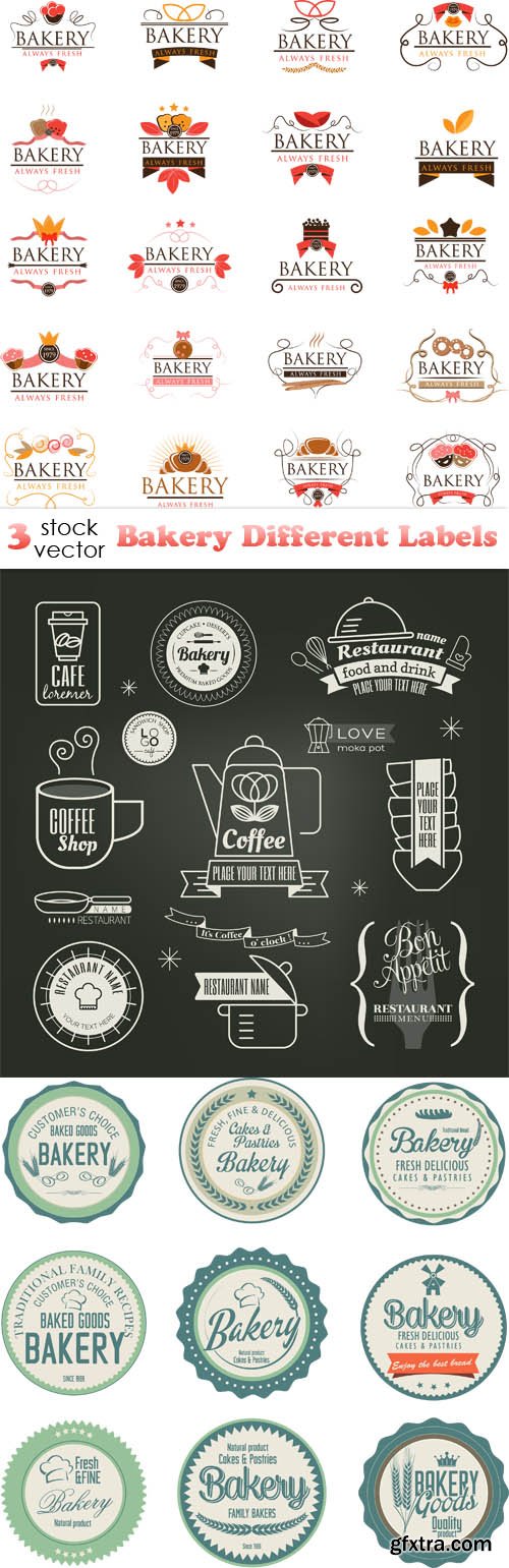 Vectors - Bakery Different Labels