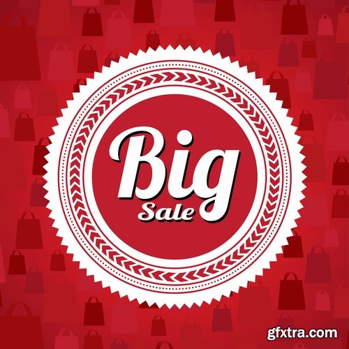 Collection of vector discount sale sticker picture advertising poster 25 Eps