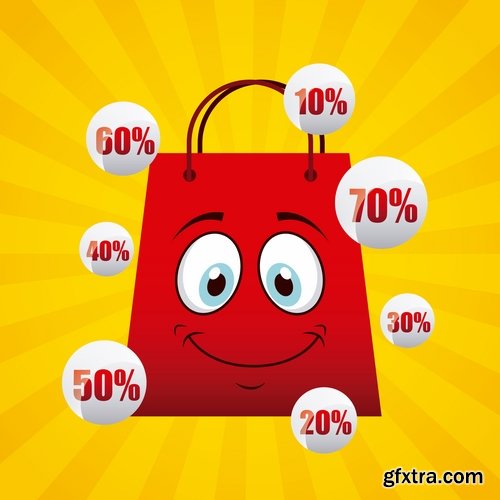 Collection of vector discount sale sticker picture advertising poster 25 Eps