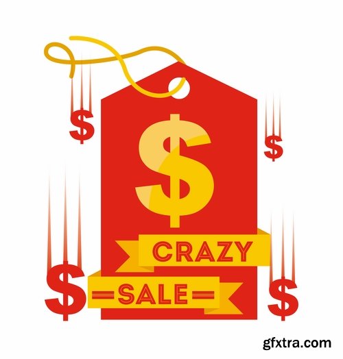 Collection of vector discount sale sticker picture advertising poster 25 Eps