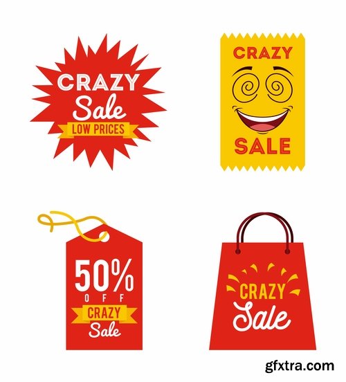 Collection of vector discount sale sticker picture advertising poster 25 Eps