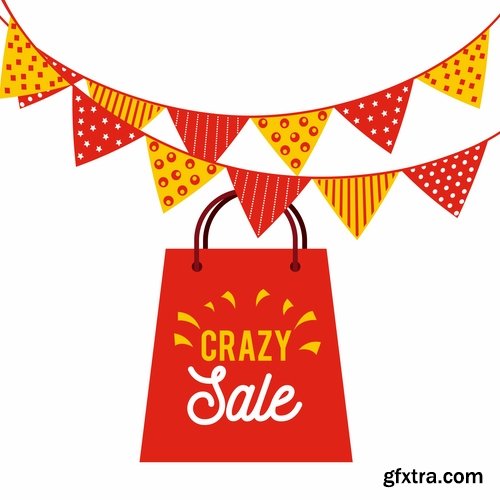 Collection of vector discount sale sticker picture advertising poster 25 Eps