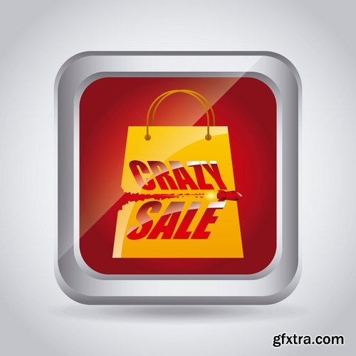 Collection of vector discount sale sticker picture advertising poster 25 Eps