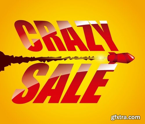 Collection of vector discount sale sticker picture advertising poster 25 Eps