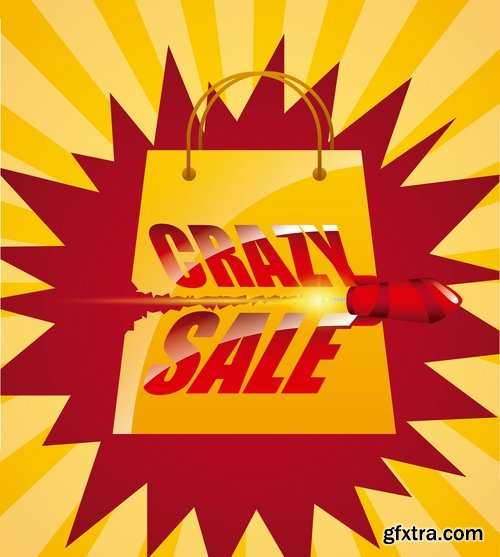 Collection of vector discount sale sticker picture advertising poster 25 Eps