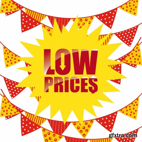 Collection of vector discount sale sticker picture advertising poster 25 Eps