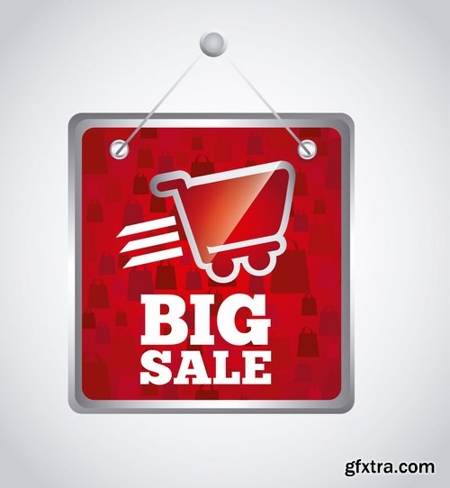 Collection of vector discount sale sticker picture advertising poster 25 Eps