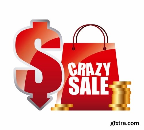 Collection of vector discount sale sticker picture advertising poster 25 Eps