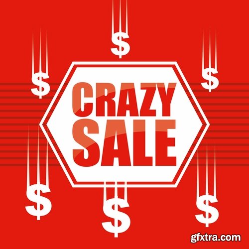 Collection of vector discount sale sticker picture advertising poster 25 Eps