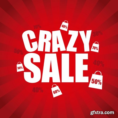 Collection of vector discount sale sticker picture advertising poster 25 Eps