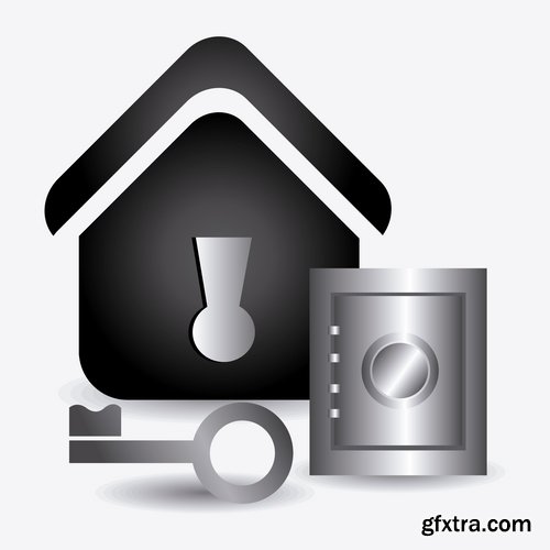 Collection of vector logo picture business icon company security system 25 Eps