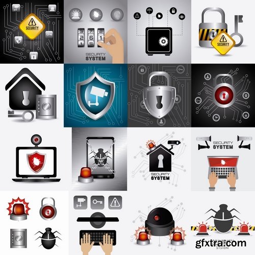 Collection of vector logo picture business icon company security system 25 Eps