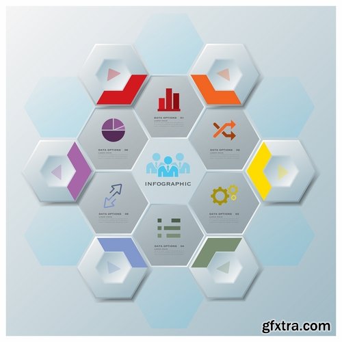 Collection of vector image conceptual business infographics #3-25 Eps