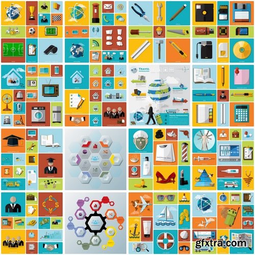 Collection of vector image conceptual business infographics #3-25 Eps