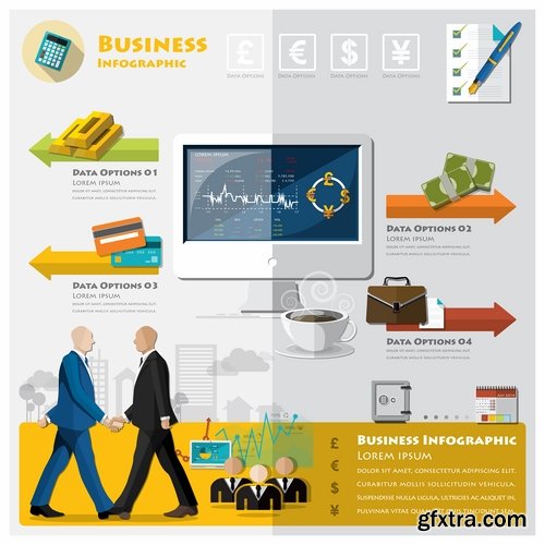 Collection of vector image conceptual business infographics #3-25 Eps