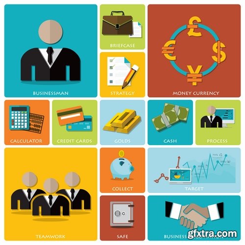 Collection of vector image conceptual business infographics #3-25 Eps