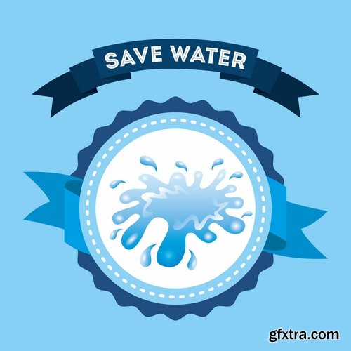 Collection of vector logo picture business company clean natural mineral water 25 Eps